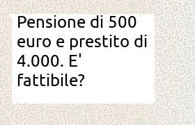 pensione 500 euro prestito 4000 euro