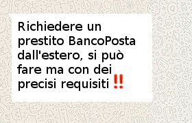 prestito bancoposta all'estero