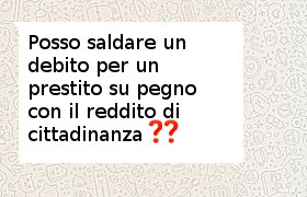 prestito pegno reddito di cittadinanza