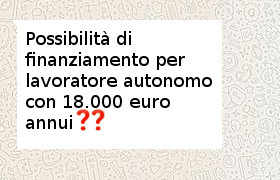 finanziamento lavoratore autonomo