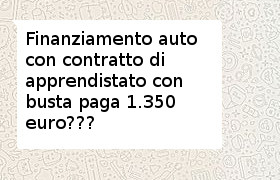 finanziamento auto con contratto apprendistato