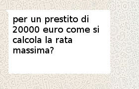 rata massima prestito 20000 euro