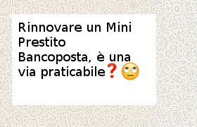 rinnovo mini prestito bancoposta