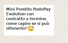 Mini Prestito Bancoposta contratto a termine