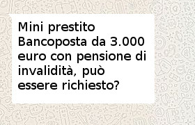 Mini Prestito Bancoposta pensione invalidità