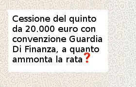 cessione quinto 20000 euro guardia di finanza