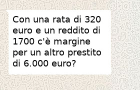 secondo prestito su reddito 1700 euro