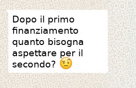 primo finanziamento, attesa per il secondo