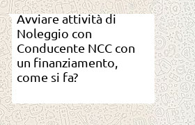 finanziamento per attività di noleggio con conducente