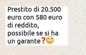 prestito 20.500 euro garante inutile