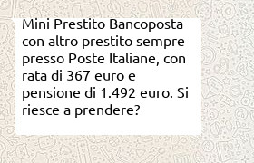 Mini Prestito Bancoposta con altro prestito