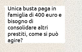 consolidamento con 400 euro di reddito