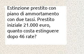 estinzione prestito con due tassi