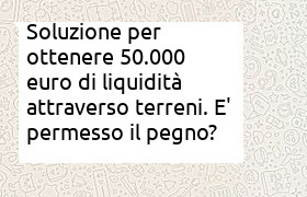 mutuo liquidità garanzia terreno edificabile