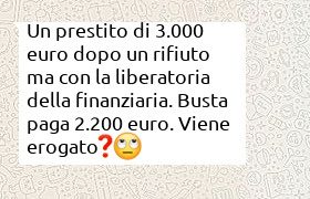 prestito 3000 euro con liberatoria per rifiuto