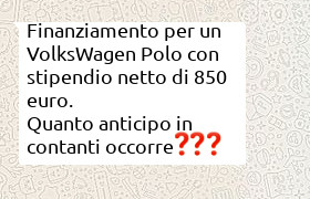 finanziamento volkswagen polo con reddito di 850 euro