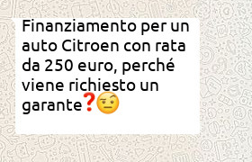 finanziamento Citroen rata 250 euro con garante