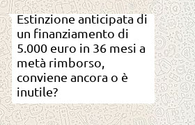 estinzione finanziamento auto 5000 euro