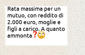 rata massimo mutuo con reddito 2000 euro