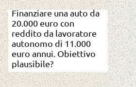 finanziamento auto 20000 euro reddito 11000 anno