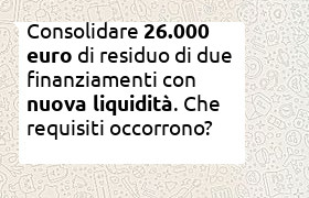consolidare 26000 euro con cessione pi� liquidit�