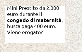 Mini Prestito 2000 euro durante la maternità