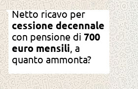 cessione del quinto pensione 700 euro
