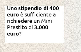 Mini Prestito Bancoposta 3000 euro con stipendio 400 euro