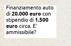 Finanziamento auto 20000 euro con contratto lungo noleggio in corso