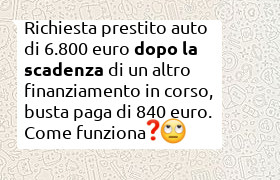 finanziamento auto 6800 euro dopo fine del prestito in corso o con consolidamento