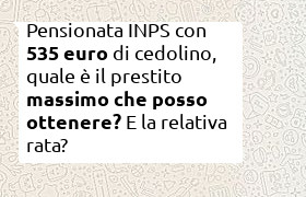 cessione del quinto pensionata con 535 euro di pensione