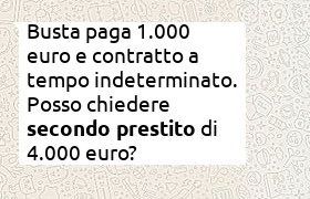 secondo prestito di 4000 euro con stipendio di 1000 euro