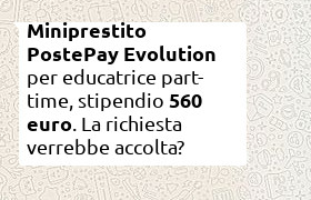 miniprestito bancoposta con busta paga 560 euro