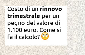 rinnovo pegno di 1100 euro