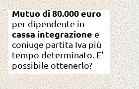 Mutuo 80000 euro cassa integrazione