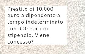 prestito 10000 euro per dipendente con 900 euro di stipendio