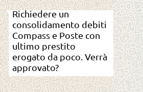 consolidamento debiti con ultimo prestito da tre mesi