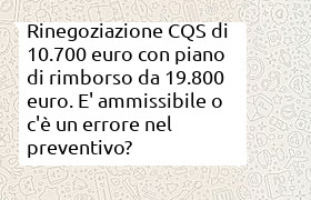 rinegoziazione cqs di 10700 euro valutazione del tasso - no usura