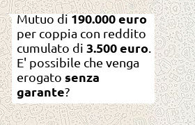 mutuo 190000 euro per coppia reddito 3500 euro