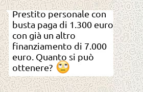 Ulteriore prestito su busta pagadi 1300/1400 euro
