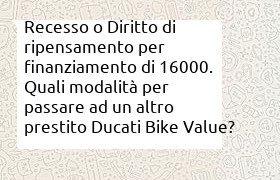 recesso prestito moto di 16000 euro
