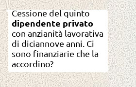 cessione quinto dipendente privato di residence con diciannove di anzianità