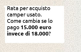 finanziamento camper da 18000 euro con possibile sconto