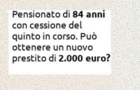 prestito di 2000 euro per pensionato con cessione del quinto