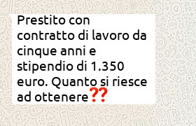 prestito con 1350 euro di stipendio e cinque anni di anzianità lavorativa