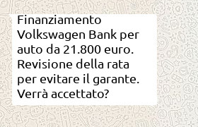 finanziamento volswagen per auto da 21800 euro