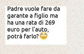 padre pensionato 269 euro di rata un corso fa da garante a figlio prestito 6000 euro