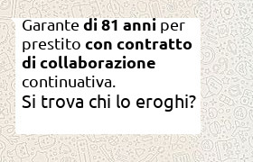 garante 81 anni per prestito con contratto di collaborazione di 10000 euro