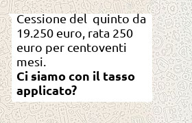 tasso corretto per una cqs da 19250 euro a 120 mesi