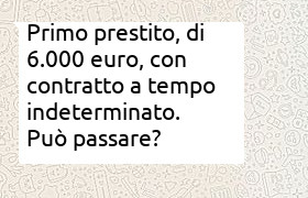 primo prestito per lavoratore a tempo indeterminato, importo 6000 euro durata 48 mesi